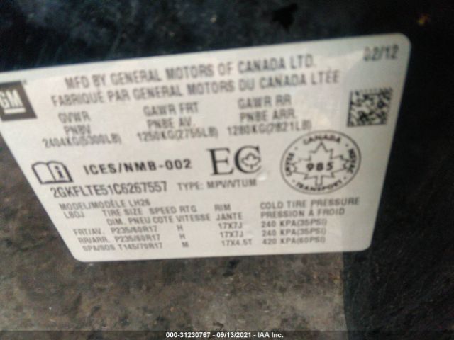 Photo 8 VIN: 2GKFLTE51C6267557 - GMC TERRAIN 