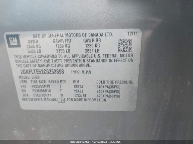 Photo 8 VIN: 2GKFLTE52C6233398 - GMC TERRAIN 