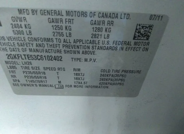 Photo 8 VIN: 2GKFLTE53C6102402 - GMC TERRAIN 