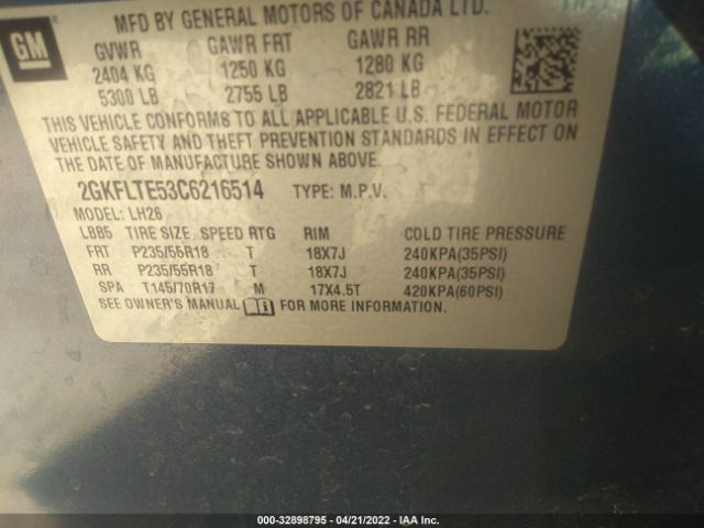 Photo 8 VIN: 2GKFLTE53C6216514 - GMC TERRAIN 