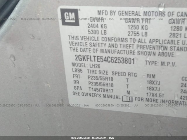 Photo 8 VIN: 2GKFLTE54C6253801 - GMC TERRAIN 