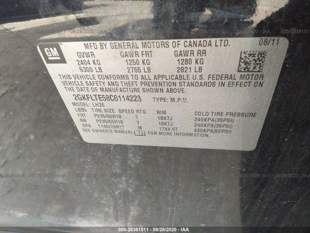 Photo 8 VIN: 2GKFLTE58C6114223 - GMC TERRAIN 