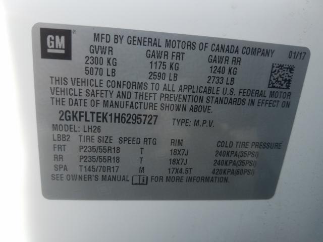 Photo 9 VIN: 2GKFLTEK1H6295727 - GMC TERRAIN SL 