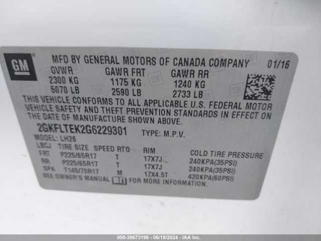 Photo 8 VIN: 2GKFLTEK2G6229301 - GMC TERRAIN 