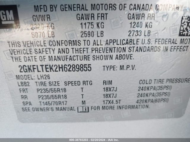 Photo 8 VIN: 2GKFLTEK2H6289855 - GMC TERRAIN 