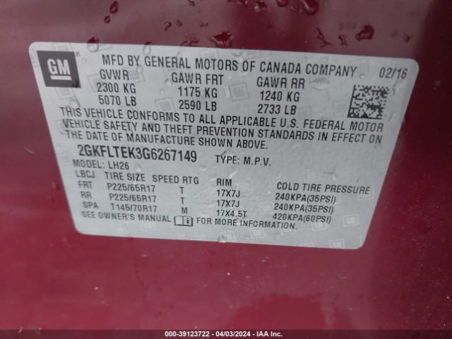 Photo 8 VIN: 2GKFLTEK3G6267149 - GMC TERRAIN 