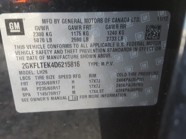 Photo 9 VIN: 2GKFLTEK4D6215816 - GMC TERRAIN SL 