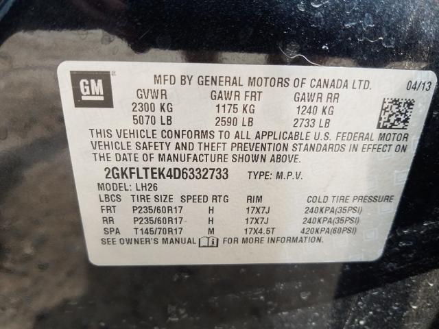 Photo 9 VIN: 2GKFLTEK4D6332733 - GMC TERRAIN SL 