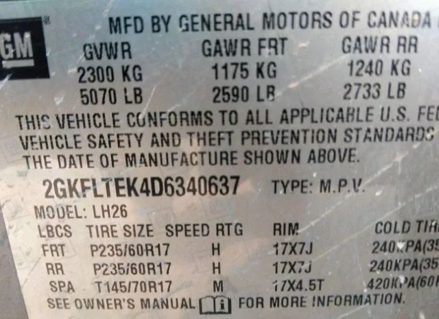 Photo 8 VIN: 2GKFLTEK4D6340637 - GMC TERRAIN 