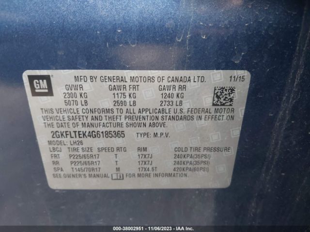 Photo 8 VIN: 2GKFLTEK4G6185365 - GMC TERRAIN 