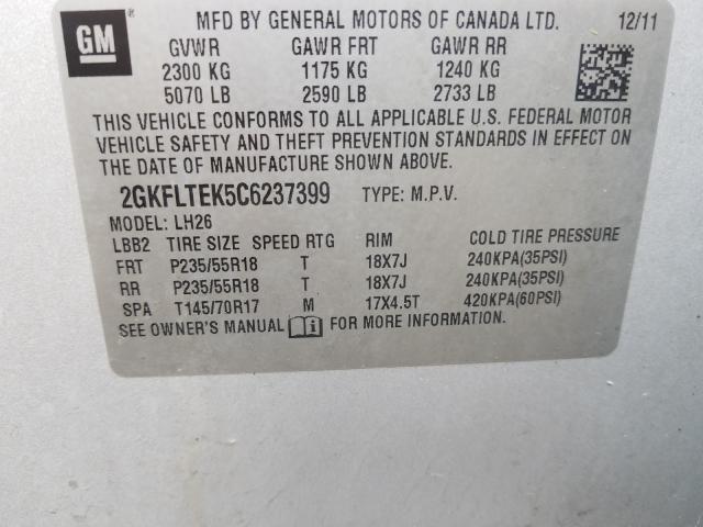 Photo 9 VIN: 2GKFLTEK5C6237399 - GMC TERRAIN SL 