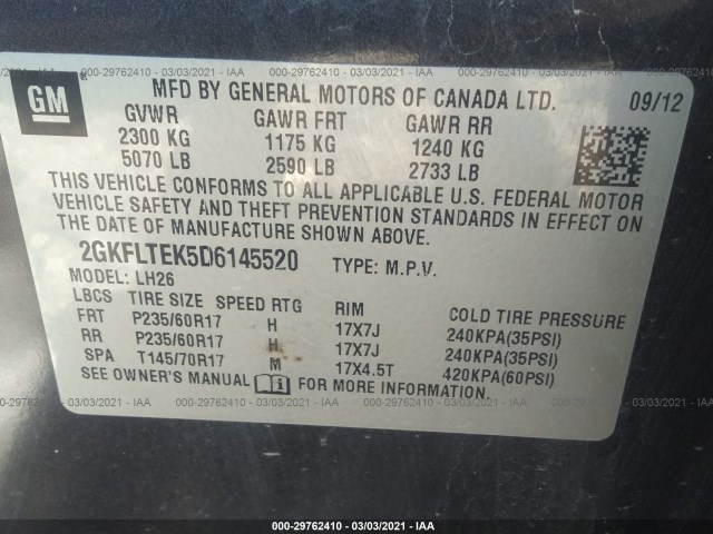 Photo 8 VIN: 2GKFLTEK5D6145520 - GMC TERRAIN 