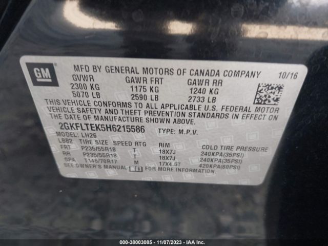 Photo 8 VIN: 2GKFLTEK5H6215586 - GMC TERRAIN 