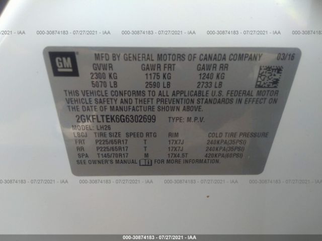 Photo 8 VIN: 2GKFLTEK6G6302699 - GMC TERRAIN 