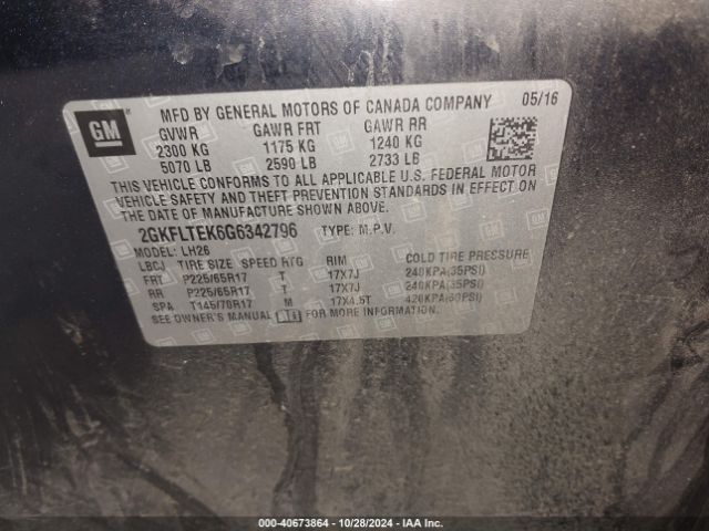 Photo 8 VIN: 2GKFLTEK6G6342796 - GMC TERRAIN 