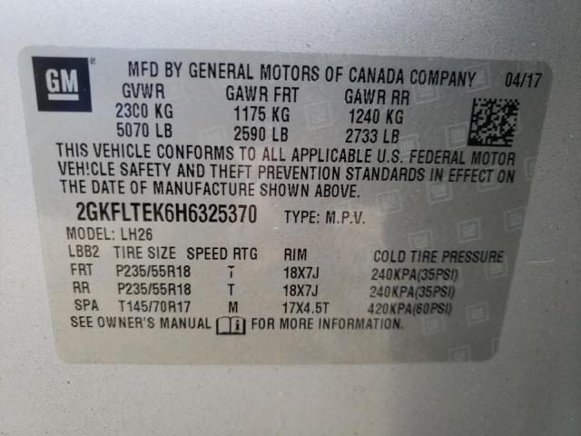 Photo 9 VIN: 2GKFLTEK6H6325370 - GMC TERRAIN 