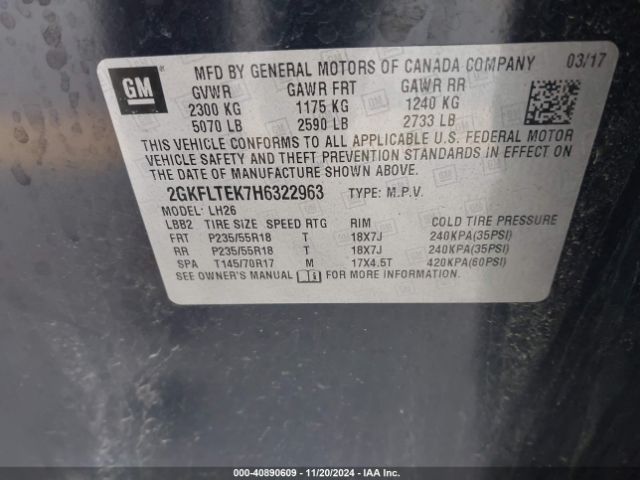 Photo 8 VIN: 2GKFLTEK7H6322963 - GMC TERRAIN 