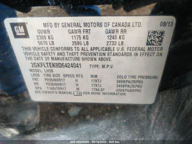 Photo 8 VIN: 2GKFLTEK8D6424041 - GMC TERRAIN 