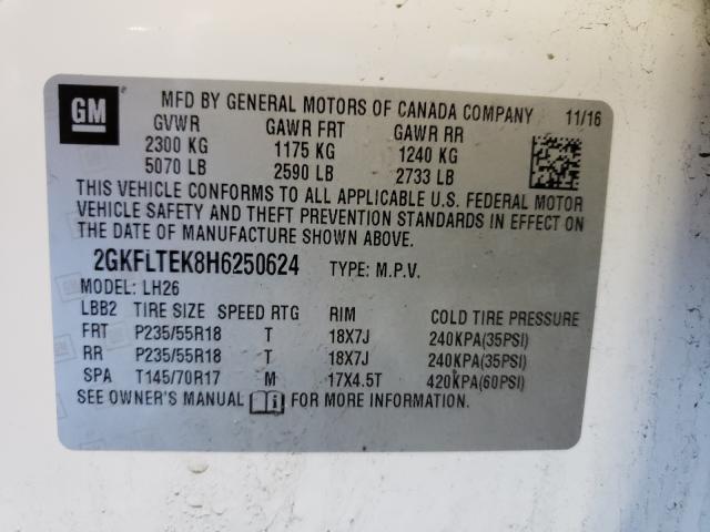 Photo 9 VIN: 2GKFLTEK8H6250624 - GMC TERRAIN SL 