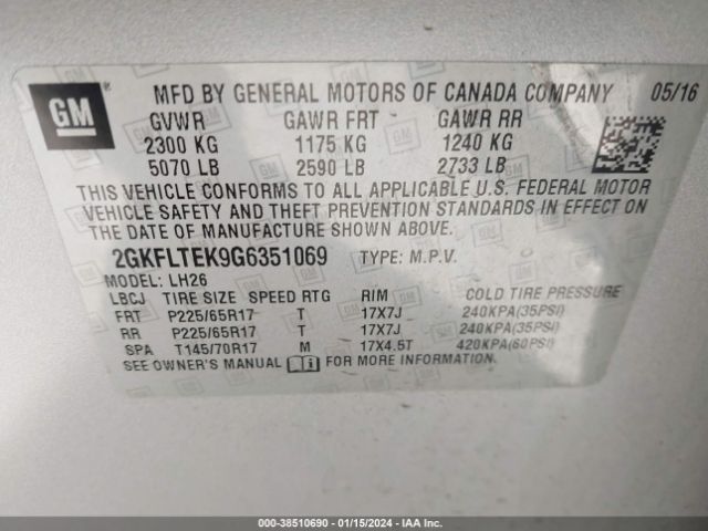 Photo 8 VIN: 2GKFLTEK9G6351069 - GMC TERRAIN 