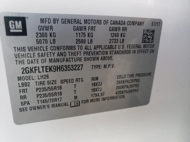 Photo 9 VIN: 2GKFLTEK9H6353227 - GMC TERRAIN SL 