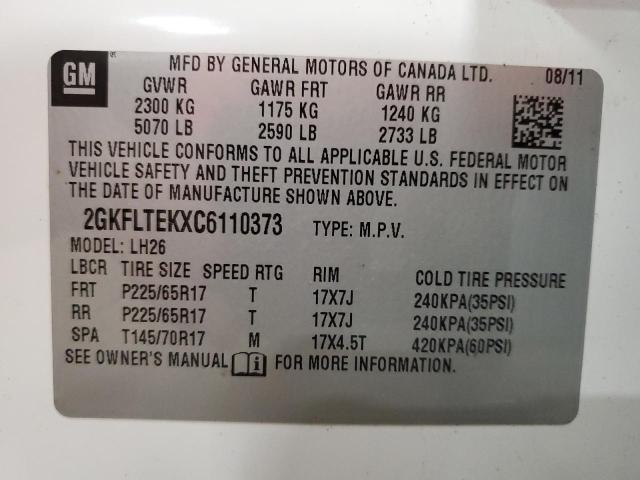 Photo 12 VIN: 2GKFLTEKXC6110373 - GMC TERRAIN SL 