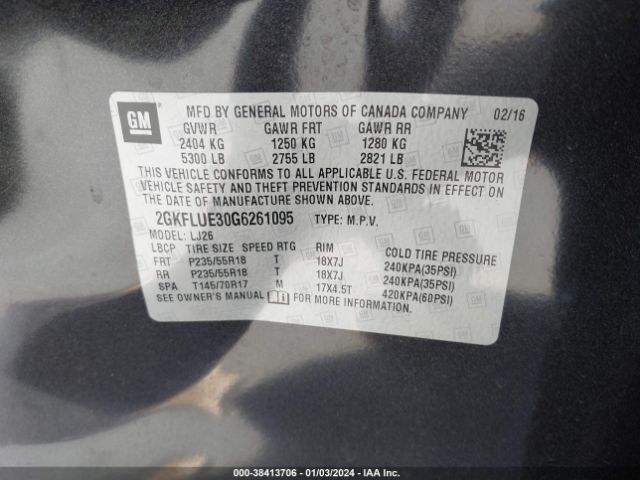 Photo 8 VIN: 2GKFLUE30G6261095 - GMC TERRAIN 