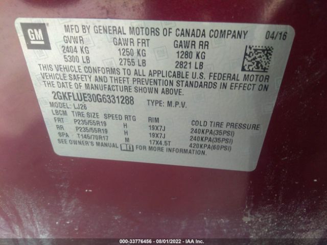 Photo 8 VIN: 2GKFLUE30G6331288 - GMC TERRAIN 