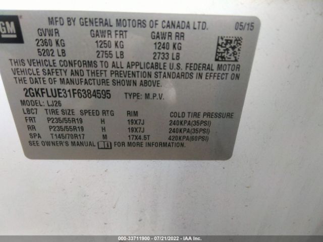 Photo 8 VIN: 2GKFLUE31F6384595 - GMC TERRAIN 