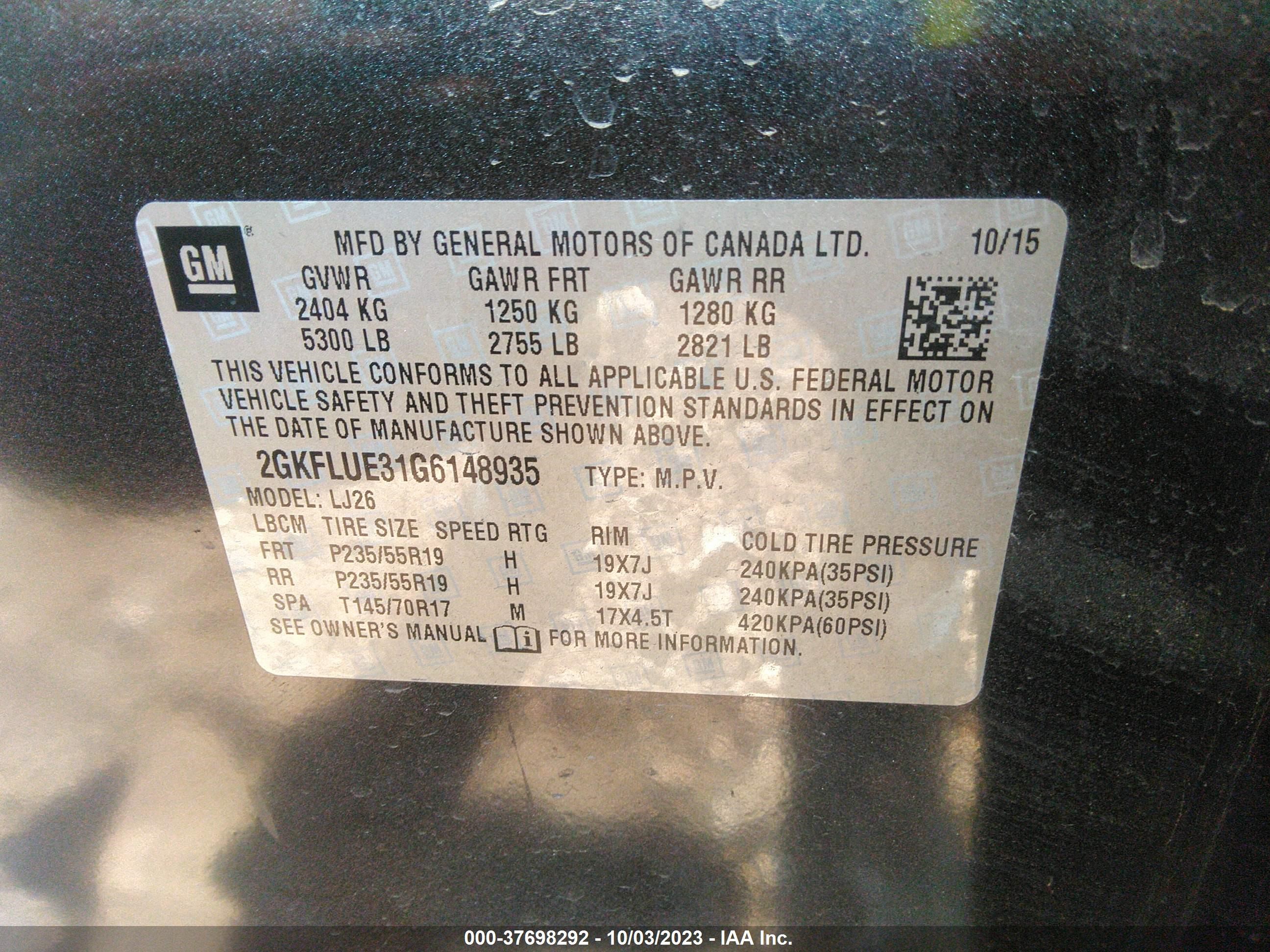 Photo 8 VIN: 2GKFLUE31G6148935 - GMC TERRAIN 