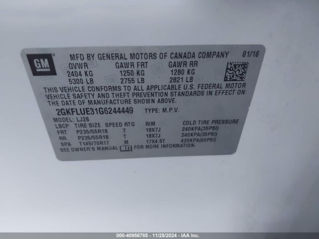 Photo 8 VIN: 2GKFLUE31G6244449 - GMC TERRAIN 