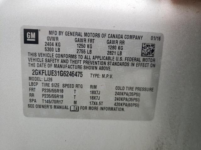 Photo 9 VIN: 2GKFLUE31G6246475 - GMC TERRAIN SL 