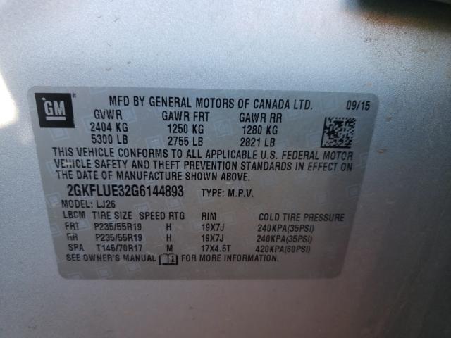 Photo 9 VIN: 2GKFLUE32G6144893 - GMC TERRAIN SL 