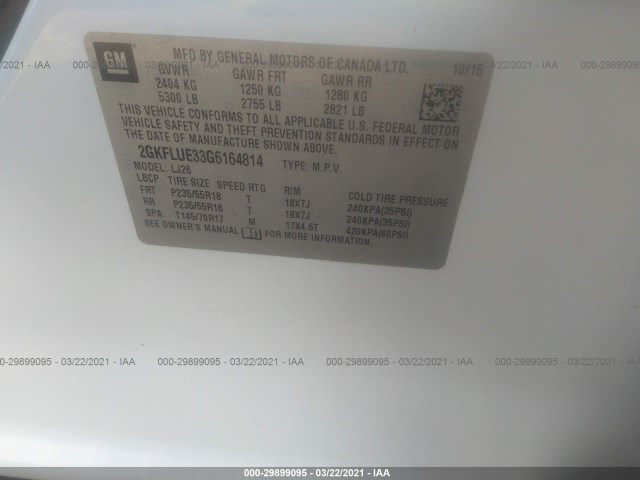 Photo 8 VIN: 2GKFLUE33G6164814 - GMC TERRAIN 