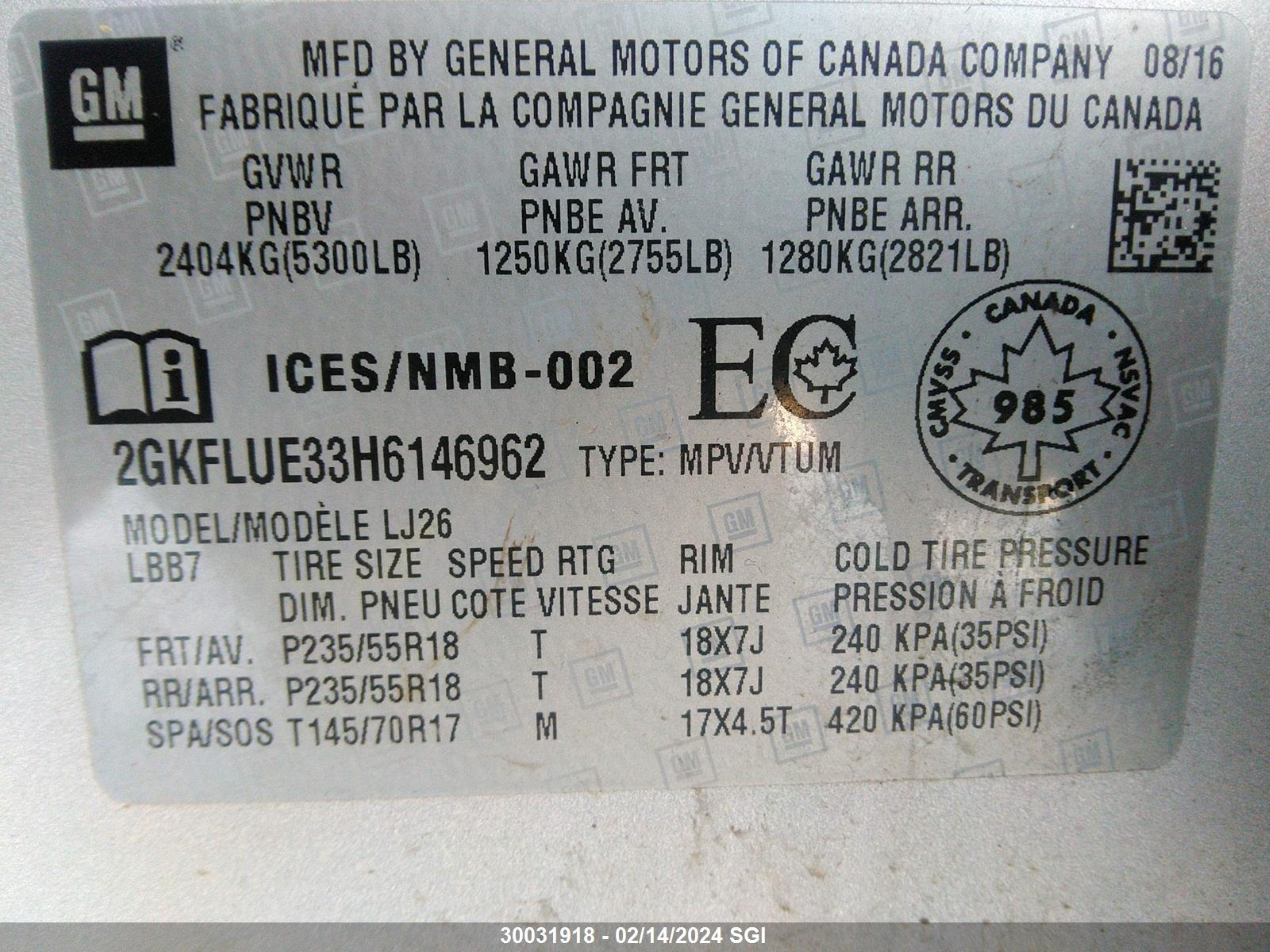 Photo 8 VIN: 2GKFLUE33H6146962 - GMC TERRAIN 