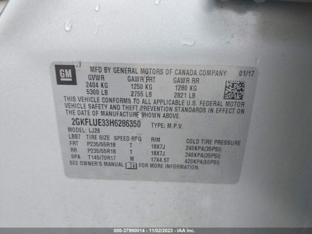 Photo 8 VIN: 2GKFLUE33H6286350 - GMC TERRAIN 