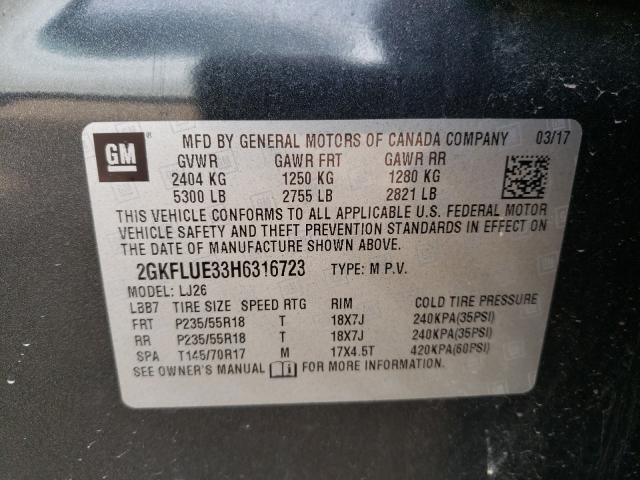 Photo 9 VIN: 2GKFLUE33H6316723 - GMC TERRAIN SL 