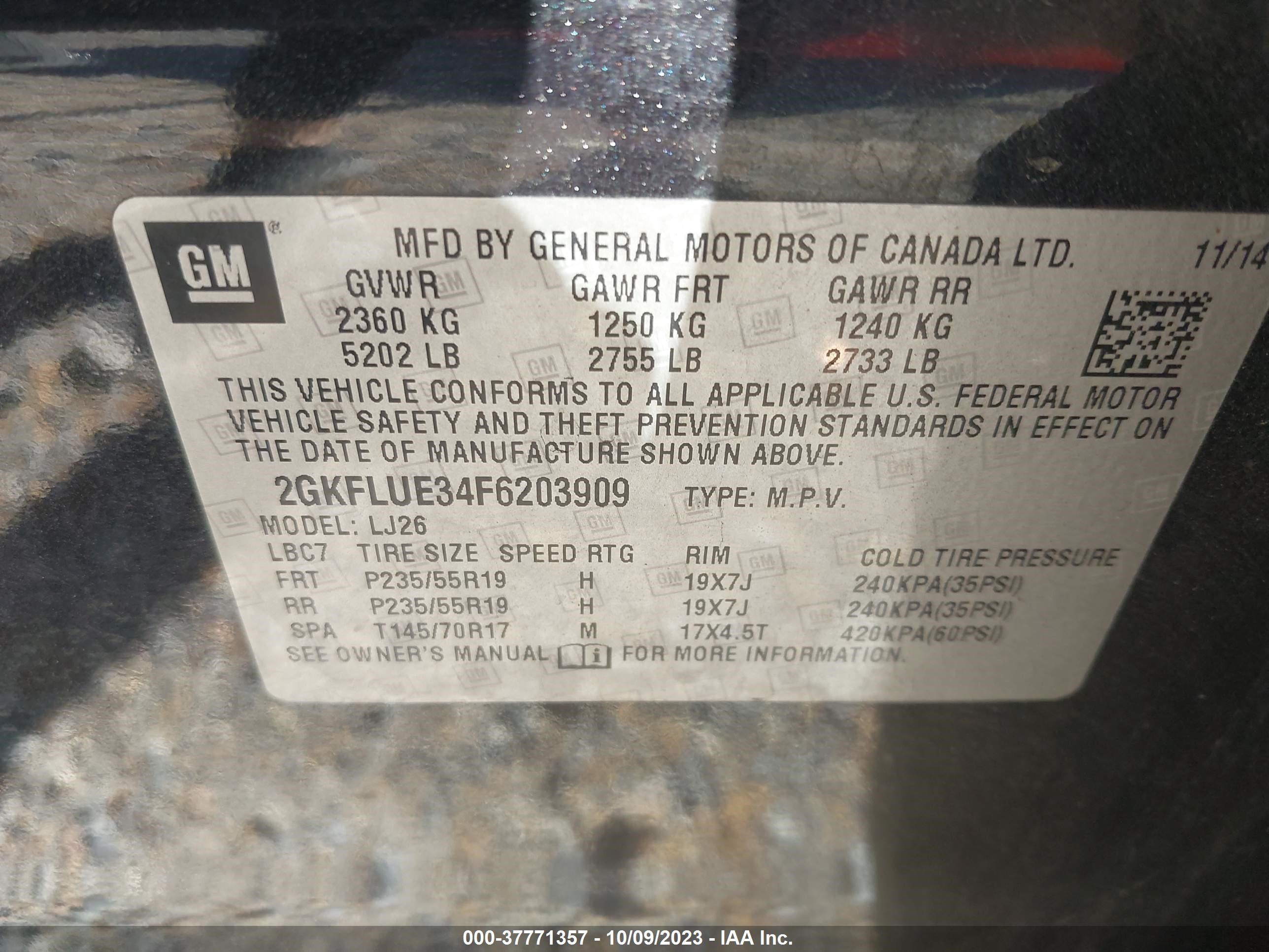 Photo 8 VIN: 2GKFLUE34F6203909 - GMC TERRAIN 