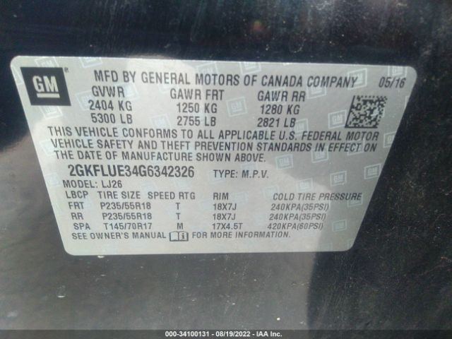 Photo 8 VIN: 2GKFLUE34G6342326 - GMC TERRAIN 