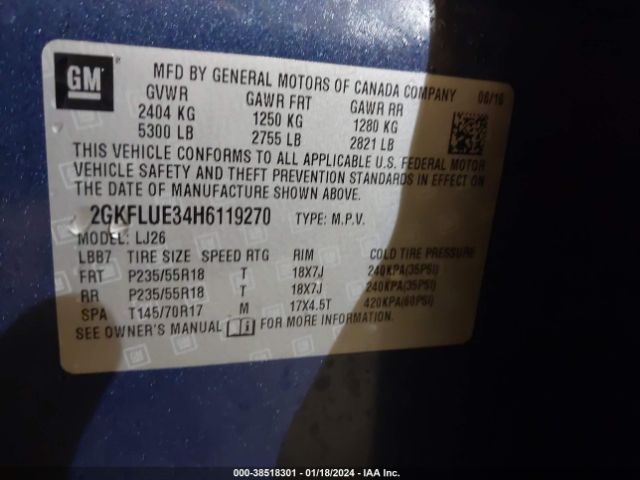 Photo 8 VIN: 2GKFLUE34H6119270 - GMC TERRAIN 