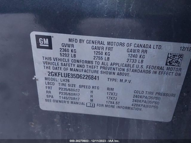 Photo 8 VIN: 2GKFLUE35D6226841 - GMC TERRAIN 