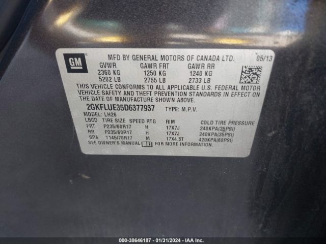 Photo 8 VIN: 2GKFLUE35D6377937 - GMC TERRAIN 