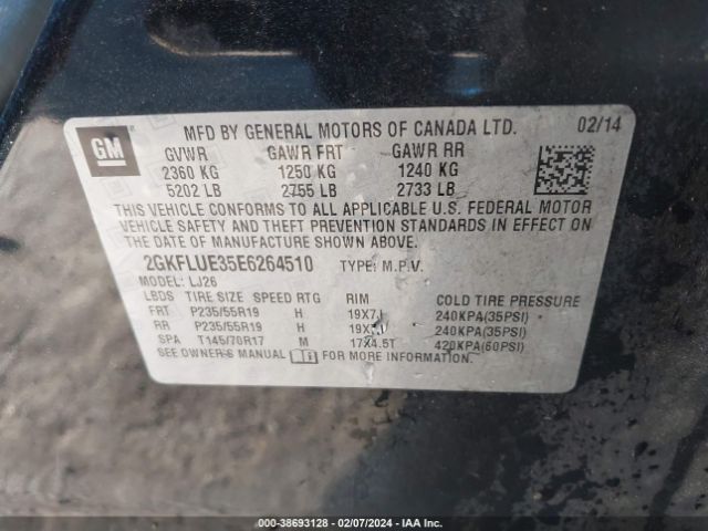 Photo 8 VIN: 2GKFLUE35E6264510 - GMC TERRAIN 