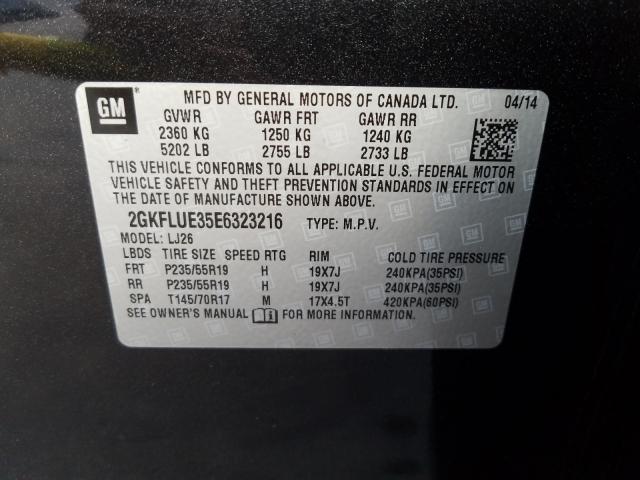 Photo 9 VIN: 2GKFLUE35E6323216 - GMC TERRAIN DE 