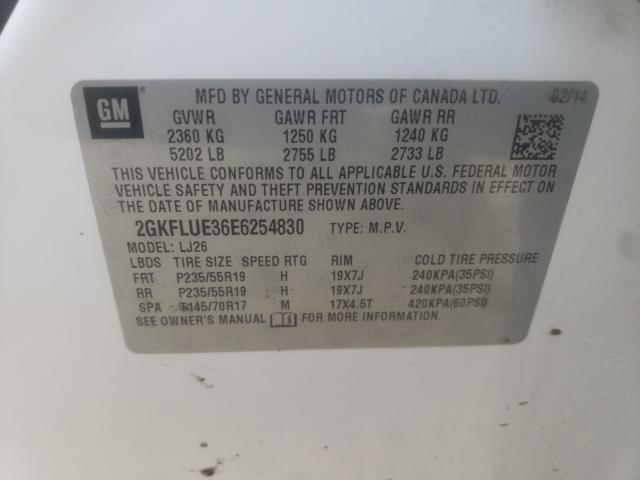 Photo 9 VIN: 2GKFLUE36E6254830 - GMC TERRAIN DE 