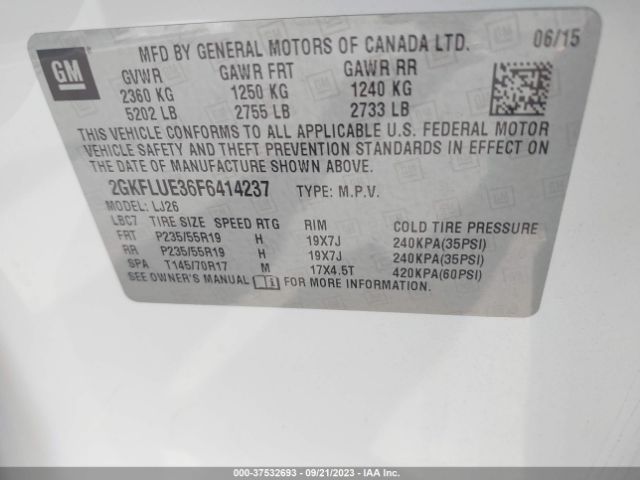 Photo 8 VIN: 2GKFLUE36F6414237 - GMC TERRAIN 