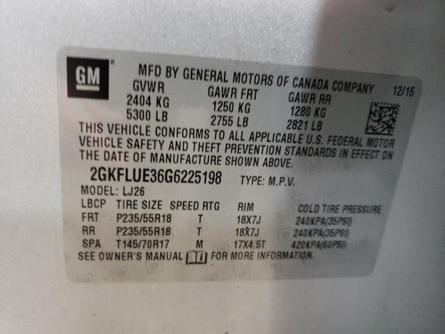 Photo 9 VIN: 2GKFLUE36G6225198 - GMC TERRAIN SL 