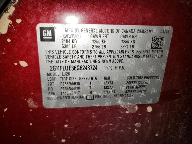 Photo 9 VIN: 2GKFLUE36G6248724 - GMC TERRAIN SL 