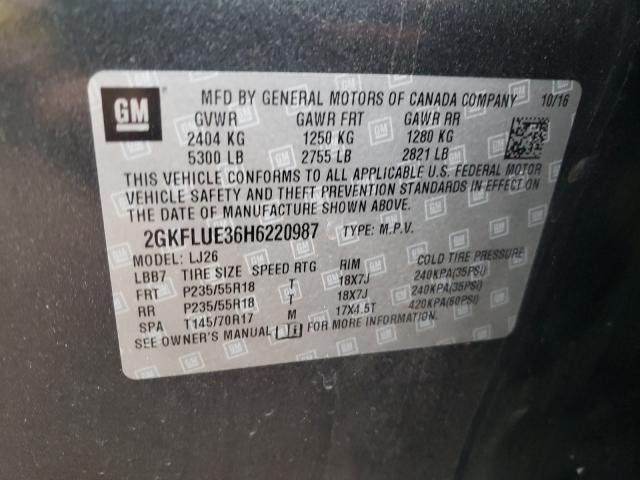 Photo 9 VIN: 2GKFLUE36H6220987 - GMC TERRAIN SL 