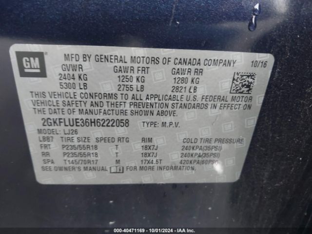 Photo 8 VIN: 2GKFLUE36H6222058 - GMC TERRAIN 